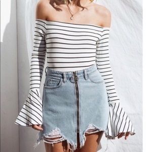 Sabo skirt off the shoulder bodysuit